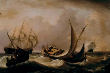 Nederlandse schepen in een stevige bries